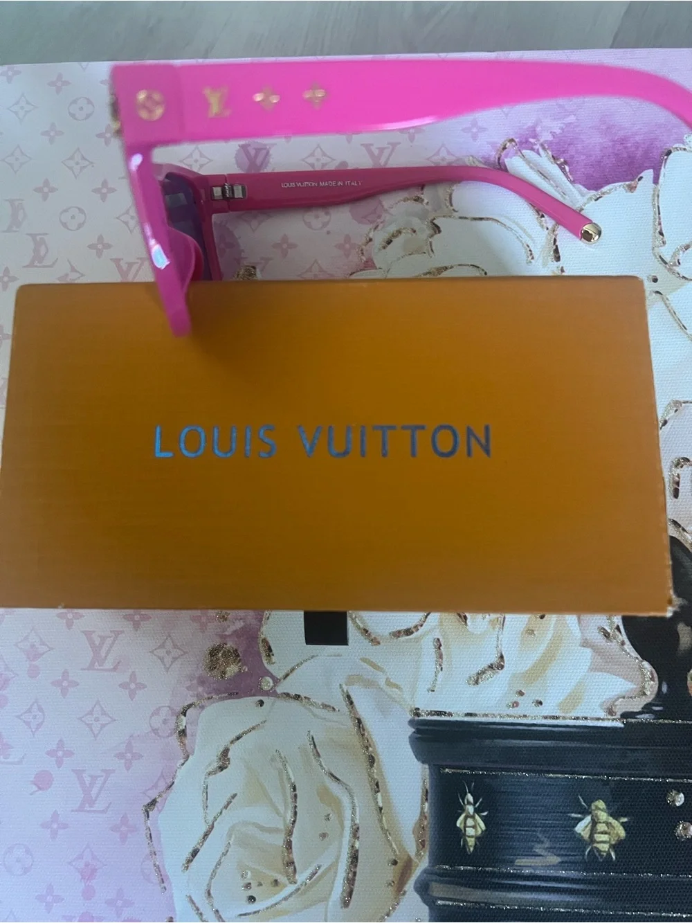 Louis Vuitton Pink Purple Mirrored Shield Sunglasses brand New LV